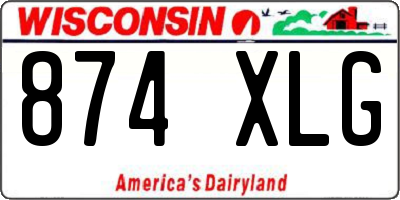 WI license plate 874XLG