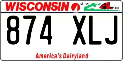 WI license plate 874XLJ