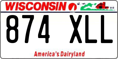 WI license plate 874XLL