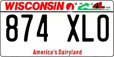 WI license plate 874XLO