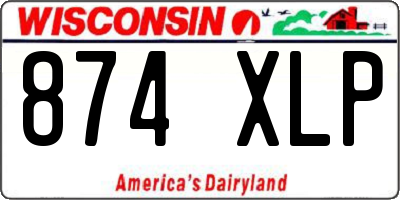 WI license plate 874XLP