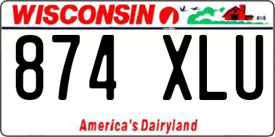 WI license plate 874XLU