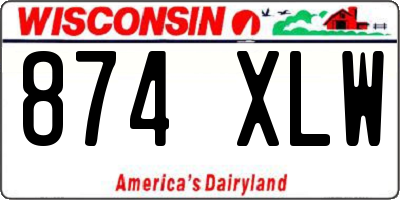 WI license plate 874XLW