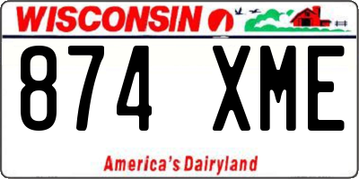 WI license plate 874XME