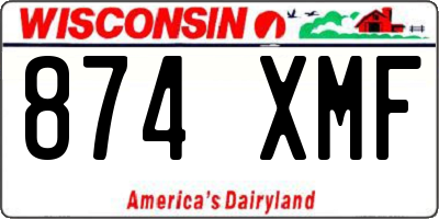 WI license plate 874XMF