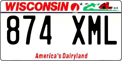 WI license plate 874XML