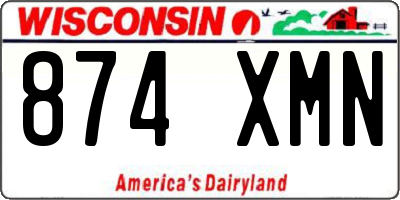 WI license plate 874XMN