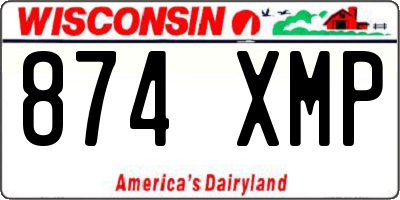 WI license plate 874XMP