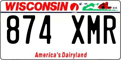 WI license plate 874XMR