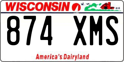 WI license plate 874XMS