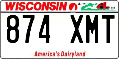 WI license plate 874XMT
