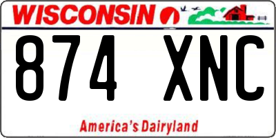 WI license plate 874XNC