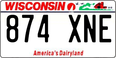 WI license plate 874XNE