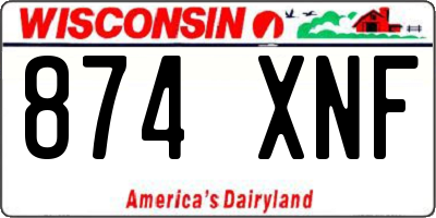 WI license plate 874XNF