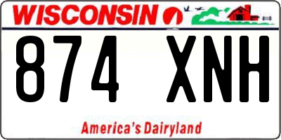 WI license plate 874XNH