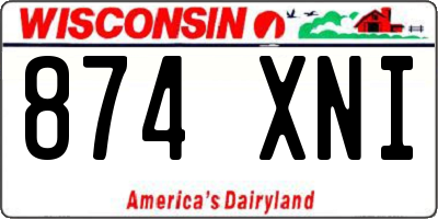 WI license plate 874XNI