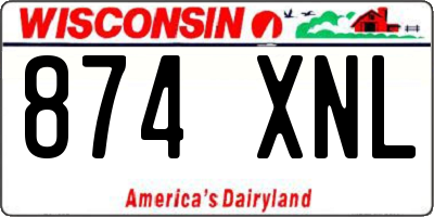 WI license plate 874XNL
