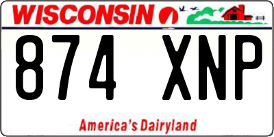 WI license plate 874XNP