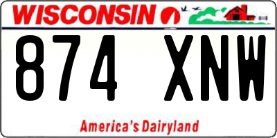 WI license plate 874XNW