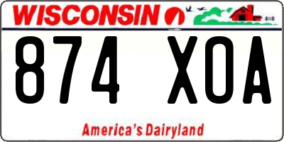 WI license plate 874XOA