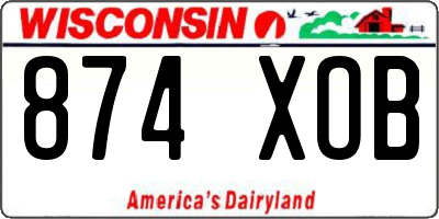 WI license plate 874XOB