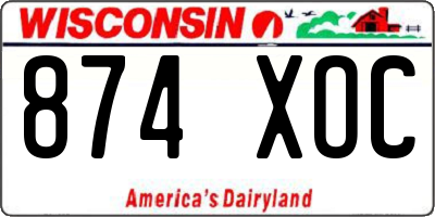 WI license plate 874XOC