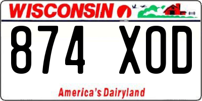 WI license plate 874XOD