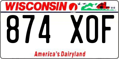 WI license plate 874XOF