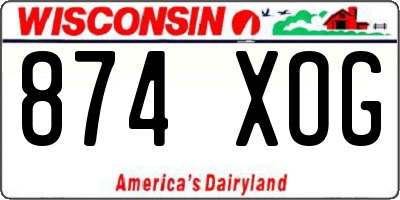 WI license plate 874XOG