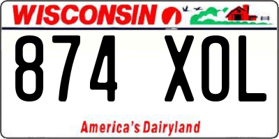 WI license plate 874XOL