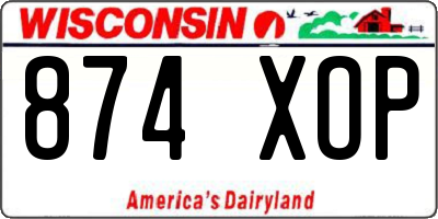 WI license plate 874XOP