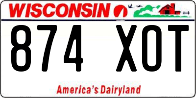 WI license plate 874XOT