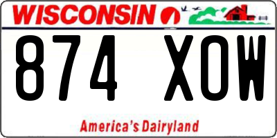 WI license plate 874XOW