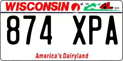 WI license plate 874XPA