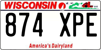 WI license plate 874XPE