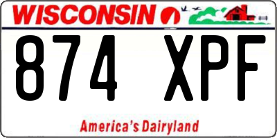 WI license plate 874XPF