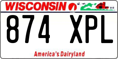 WI license plate 874XPL