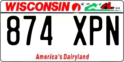 WI license plate 874XPN