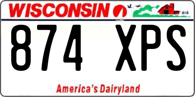 WI license plate 874XPS