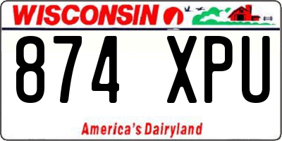 WI license plate 874XPU