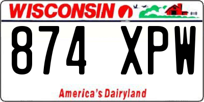 WI license plate 874XPW