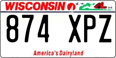 WI license plate 874XPZ