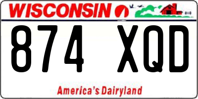 WI license plate 874XQD
