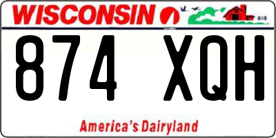 WI license plate 874XQH