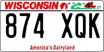 WI license plate 874XQK