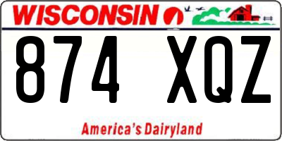 WI license plate 874XQZ