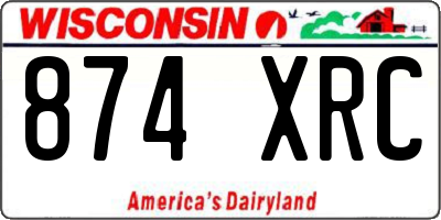 WI license plate 874XRC