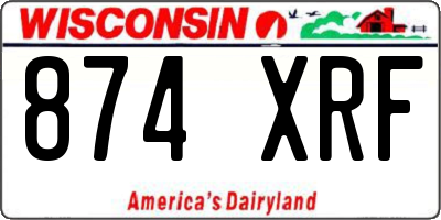 WI license plate 874XRF