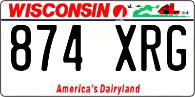 WI license plate 874XRG