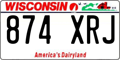 WI license plate 874XRJ